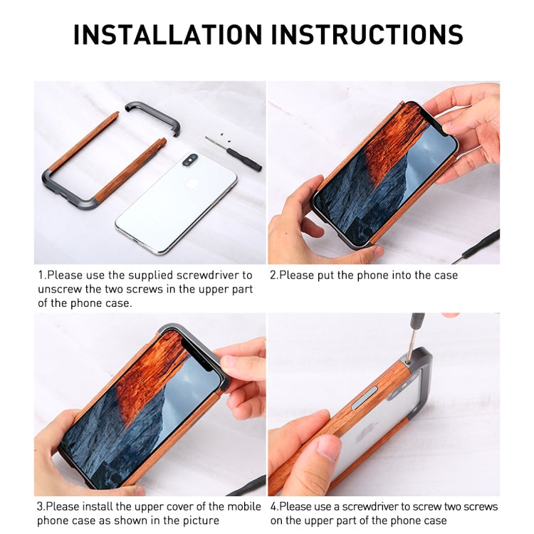Metal + Wood Frame Protective Case, For iPhone 11, For iPhone 11 Pro,...