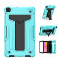 T-shaped Bracket Contrast Color Shockproof PC + Silicone Flat Protective Case, For Samsung Galaxy Tab A8.0 (2019) T290, For Samsung Galaxy Tab A10.1 (2019) T510 For Samsung Galaxy Tab A8.0 (2019) T290 Mint Green+Black
