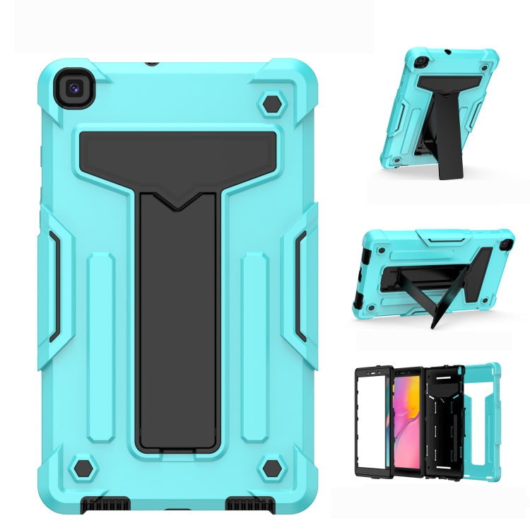 T-shaped Bracket Contrast Color Shockproof PC + Silicone Flat Protective Case, For Samsung Galaxy Tab A8.0 (2019) T290, For Samsung Galaxy Tab A10.1 (2019) T510 For Samsung Galaxy Tab A8.0 (2019) T290 Mint Green+Black