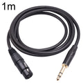 6.35mm 1/4 TRS Male to XLR 3pin Female Microphone Cable, 1m, 1.8m, 3m, 5m, 10m 1m