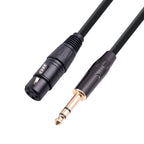 6.35mm 1/4 TRS Male to XLR 3pin Female Microphone Cable, 1m, 1.8m, 3m, 5m, 10m