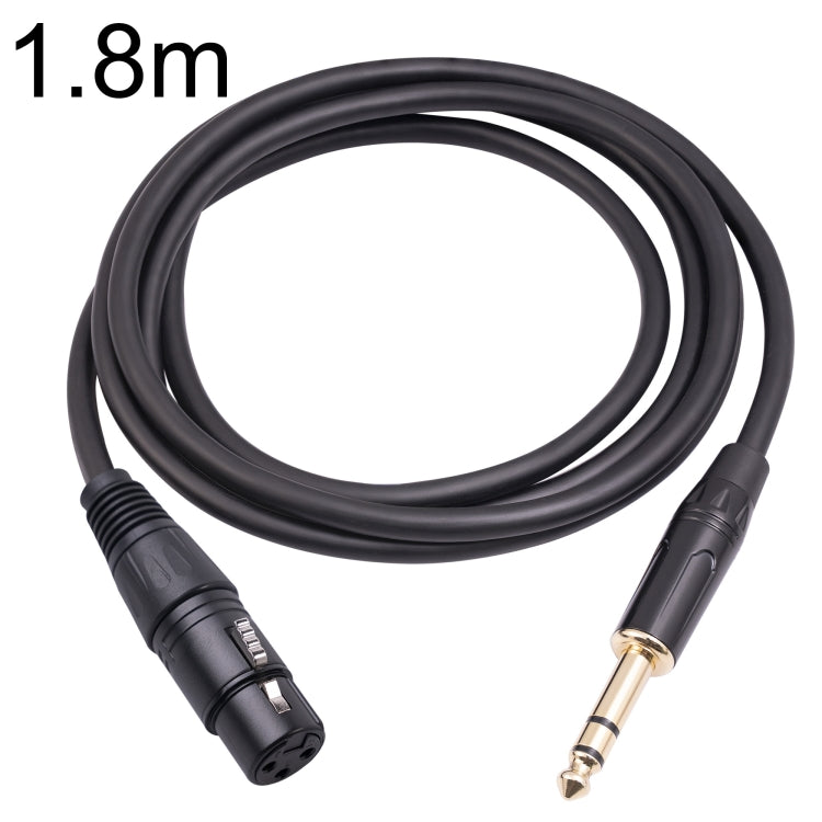 6.35mm 1/4 TRS Male to XLR 3pin Female Microphone Cable, 1m, 1.8m, 3m, 5m, 10m 1.8m