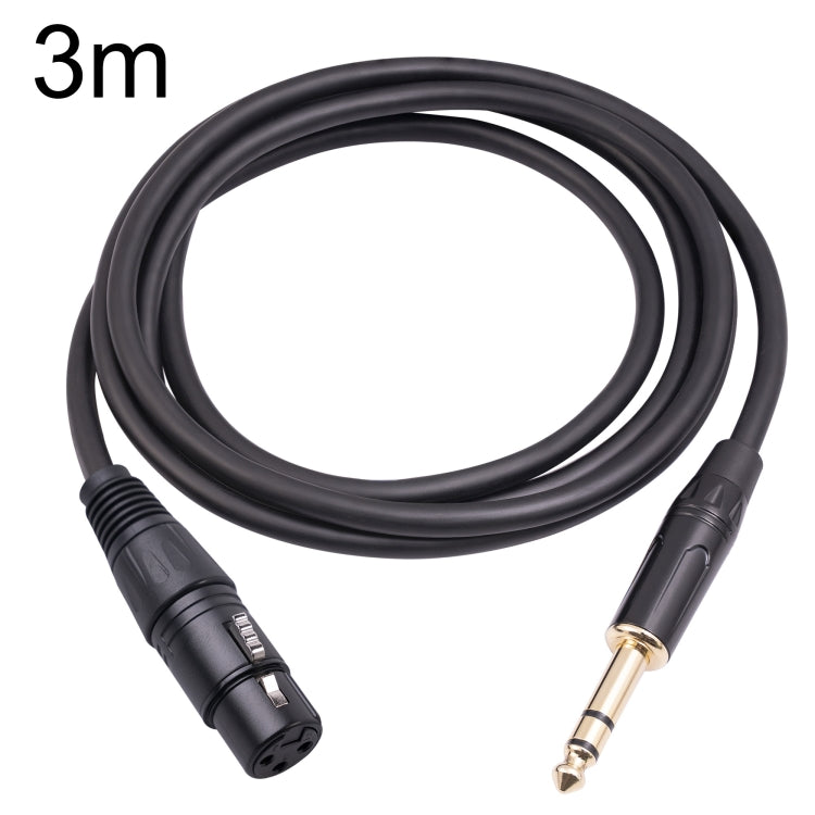 6.35mm 1/4 TRS Male to XLR 3pin Female Microphone Cable, 1m, 1.8m, 3m, 5m, 10m 3m