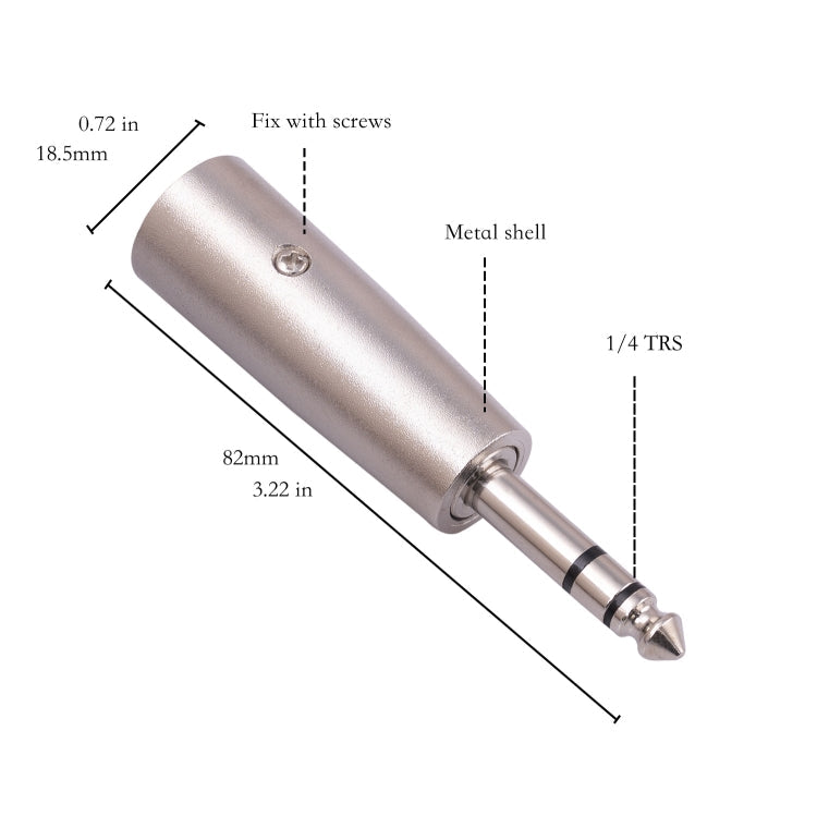 2206-1 6.35mm 1/4 TRS Male to XLR 3pin Male Adapter, 2206-1