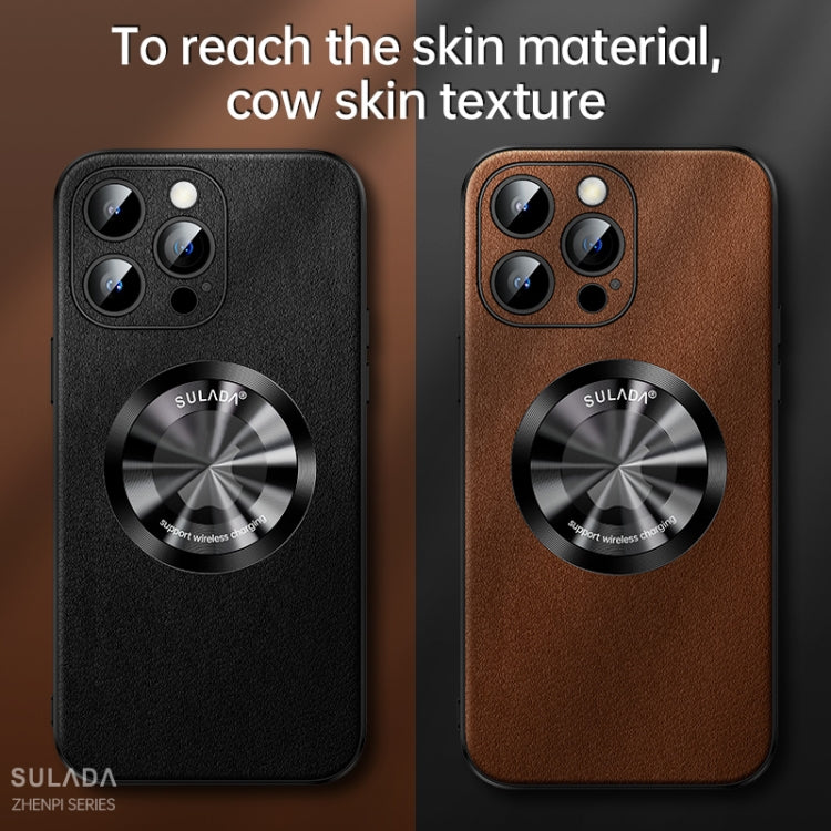 SULADA Microfiber Leather MagSafe Magnetic Phone Case, For iPhone 15, For iPhone 14 Plus, For iPhone 14