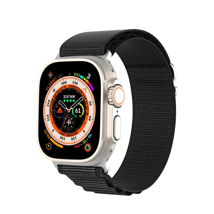DUX DUCIS GS Series Nylon Loop Watch Band, For Apple Watch Ultra 49mm, For Apple Watch SE 2023 44mm, For Apple Watch SE 2023 40mm, For Apple Watch Ultra 2 49mm, For Apple Watch SE 2022 40mm, For Apple Watch Series 9 45mm, For Apple Watch Series 9 41mm For Apple Watch Ultra 49mm Black