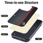 LC.IMEEKE 3 in 1 Carbon Fiber Texture Shockproof Phone Case, For iPhone 17 Pro Max, For iPhone 17 Pro, For iPhone 17, For iPhone Air, For iPhone 16 Pro Max, For iPhone 16 Pro, For iPhone 16 Plus, For iPhone 16, For iPhone 14 Plus, For iPhone 14        ...