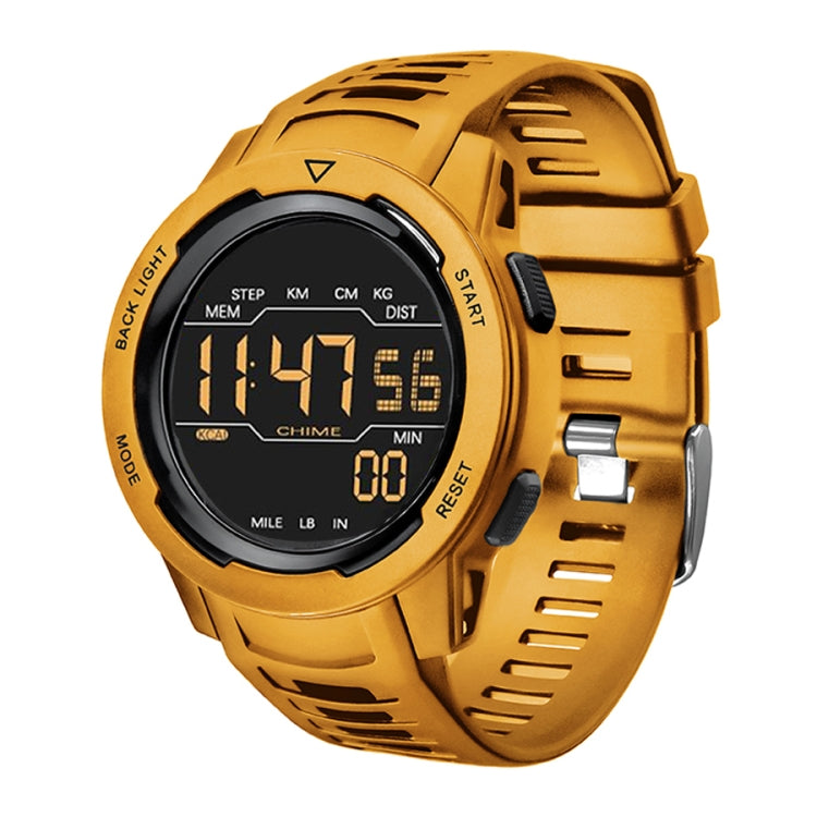 SPOVAN P100 LED Luminous Pedometer Multifunctional Sports Electronic Watch Yellow