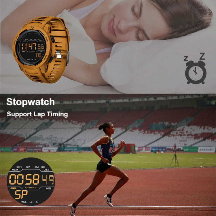 SPOVAN P100 LED Luminous Pedometer Multifunctional Sports Electronic Watch