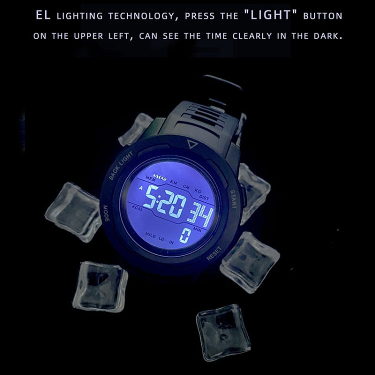 SPOVAN P100 LED Luminous Pedometer Multifunctional Sports Electronic Watch