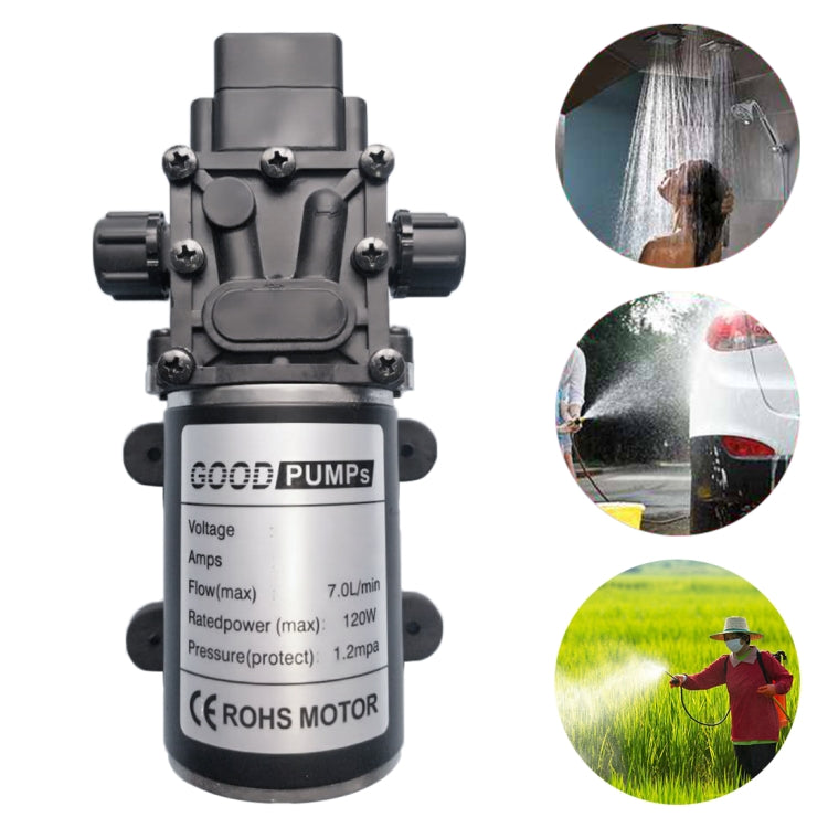 DC Intelligent Diaphragm Pump Anti-epidemic Disinfection Automatic Spraying Spray High-pressure Pump Thread on Both Sides Positive Pump, 12V 120W, 24V 120W, 18V 120W, 48V 120W – Durable Build, Easy to Use 12V 120W