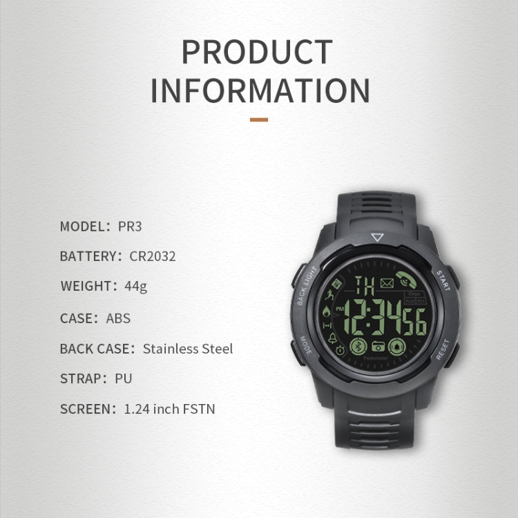 PR3 Sports Watch – Outdoor Waterproof Bluetooth Smart Sports Watch