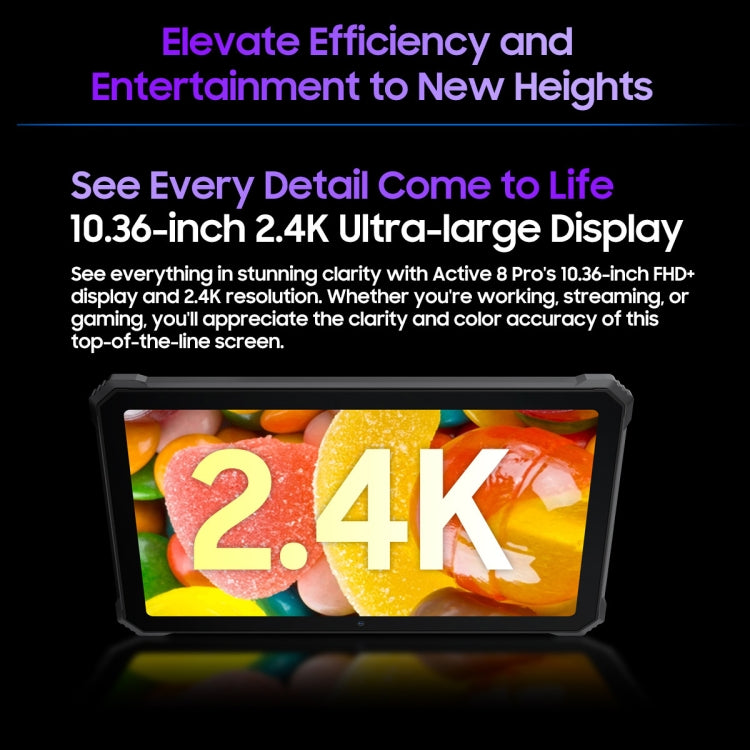 Blackview Active 8 Pro 4G Rugged Tablet, 10.36 inch 8GB+256GB Android 14 MT6789 Octa Core Support Dual SIM, Global Version with Google Play, EU Plug, Active 8 Pro – Magnetic, 4K