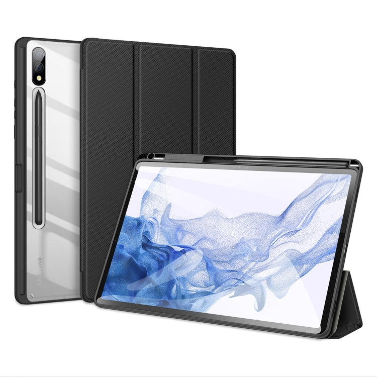 DUX DUCIS TOBY Series Antiskid Leather Tablet Case with Sleep / Wake-up Function – Leather, TPU, For Galaxy Tab S12+, For Samsung Galaxy Tab S10 Lite / S10 FE, For Samsung Galaxy Tab S10 FE+, For Samsung Galaxy Tab S10 Ultra For Samsung Galaxy Tab S9+ Black