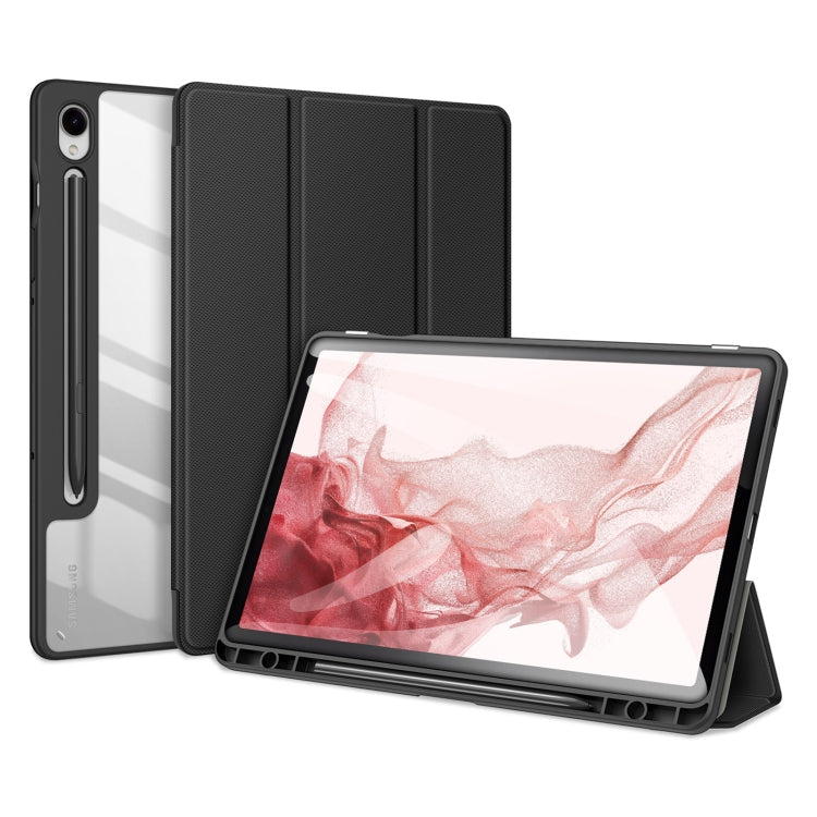 DUX DUCIS TOBY Series Antiskid Leather Tablet Case with Sleep / Wake-up Function – Leather, TPU, For Galaxy Tab S12+, For Samsung Galaxy Tab S10 Lite / S10 FE, For Samsung Galaxy Tab S10 FE+, For Samsung Galaxy Tab S10 Ultra For Samsung Galaxy Tab S9 Black