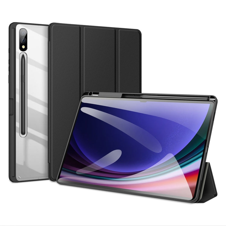 DUX DUCIS TOBY Series Antiskid Leather Tablet Case with Sleep / Wake-up Function – Leather, TPU, For Galaxy Tab S12+, For Samsung Galaxy Tab S10 Lite / S10 FE, For Samsung Galaxy Tab S10 FE+, For Samsung Galaxy Tab S10 Ultra For Samsung Galaxy Tab S10+ Black