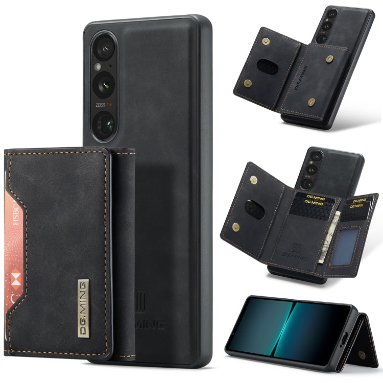 DG.MING M2 Series 3-Fold Multi Card Bag + Magnetic Phone Case – Magnetic, Card Slot, Leather, For Sony Xperia 10 VI, For Sony Xperia 1 VI, For Sony Xperia 1 V, For Sony Xperia 10 V For Sony Xperia 1 VI Black