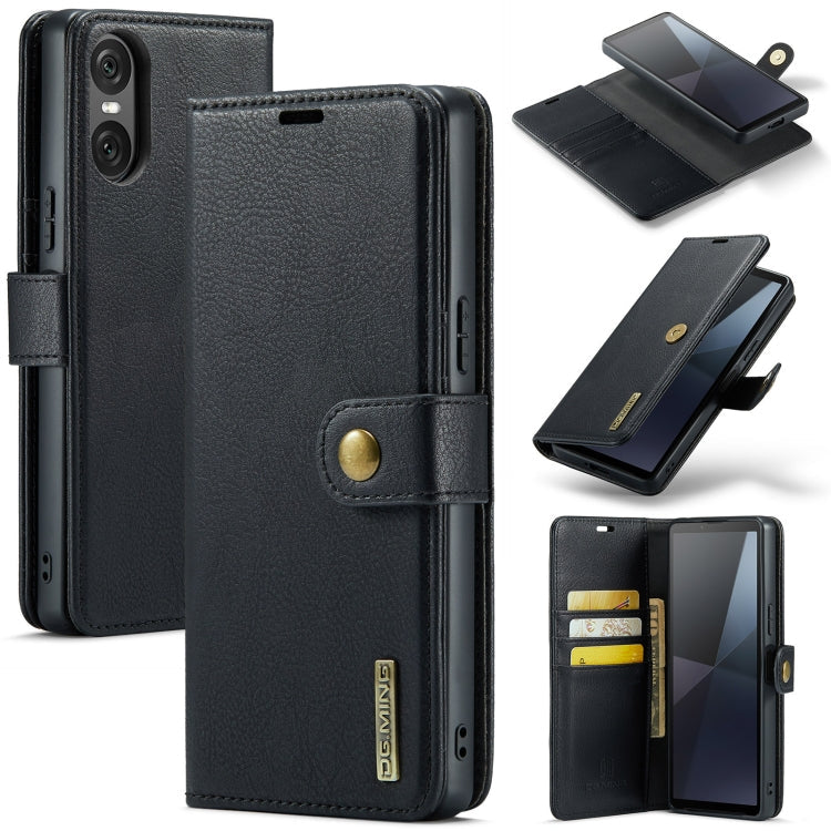 DG.MING Crazy Horse Texture Detachable Magnetic Leather Phone Case – Magnetic, Card Slot, Flip, For Sony Xperia 10 VI, For Sony Xperia 1 VI, For Sony Xperia 1 V, For Sony Xperia 10 V