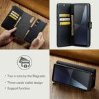 DG.MING Crazy Horse Texture Detachable Magnetic Leather Phone Case – Magnetic, Card Slot, Flip, For Sony Xperia 10 VI, For Sony Xperia 1 VI, For Sony Xperia 1 V, For Sony Xperia 10 V