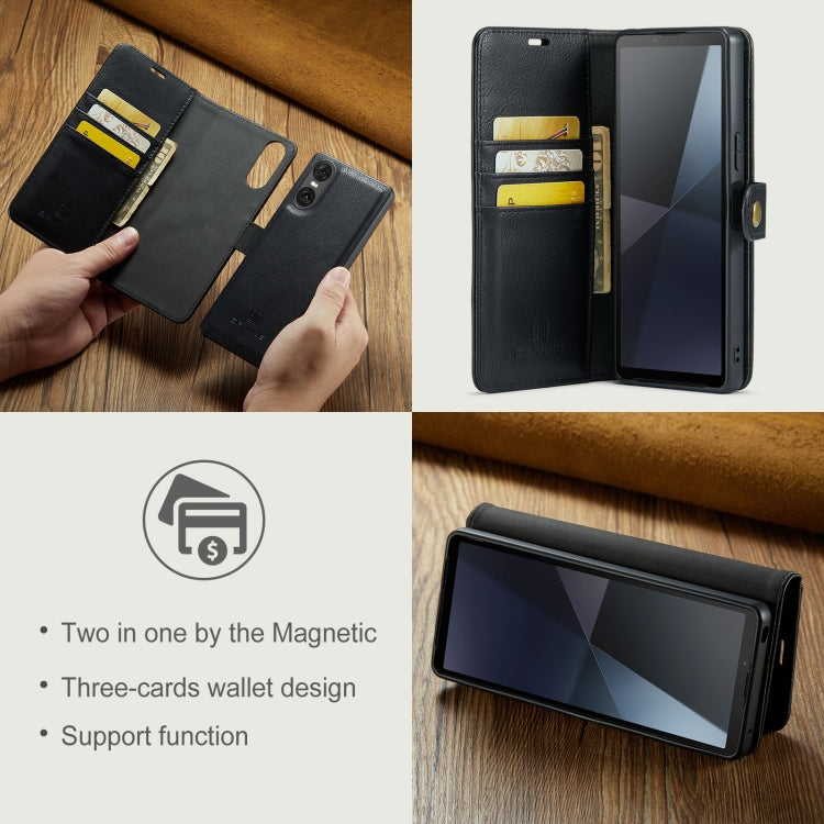DG.MING Crazy Horse Texture Detachable Magnetic Leather Phone Case – Magnetic, Card Slot, Flip, For Sony Xperia 10 VI, For Sony Xperia 1 VI, For Sony Xperia 1 V, For Sony Xperia 10 V