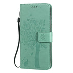 Tree & Cat Embossed Pattern Horizontal Flip Leather Case with Holder & Card Slots & Wallet & Lanyard – Lanyard, Card Slot, Flip, For Motorola Moto G Power, For Motorola Moto G8 Power Lite