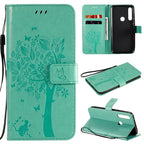 Tree & Cat Embossed Pattern Horizontal Flip Leather Case with Holder & Card Slots & Wallet & Lanyard – Lanyard, Card Slot, Flip, For Motorola Moto G Power, For Motorola Moto G8 Power Lite