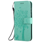 Tree & Cat Embossed Pattern Horizontal Flip Leather Case with Holder & Card Slots & Wallet & Lanyard – Lanyard, Card Slot, Flip, For Motorola Moto G8 Power, For OPPO Realme 6