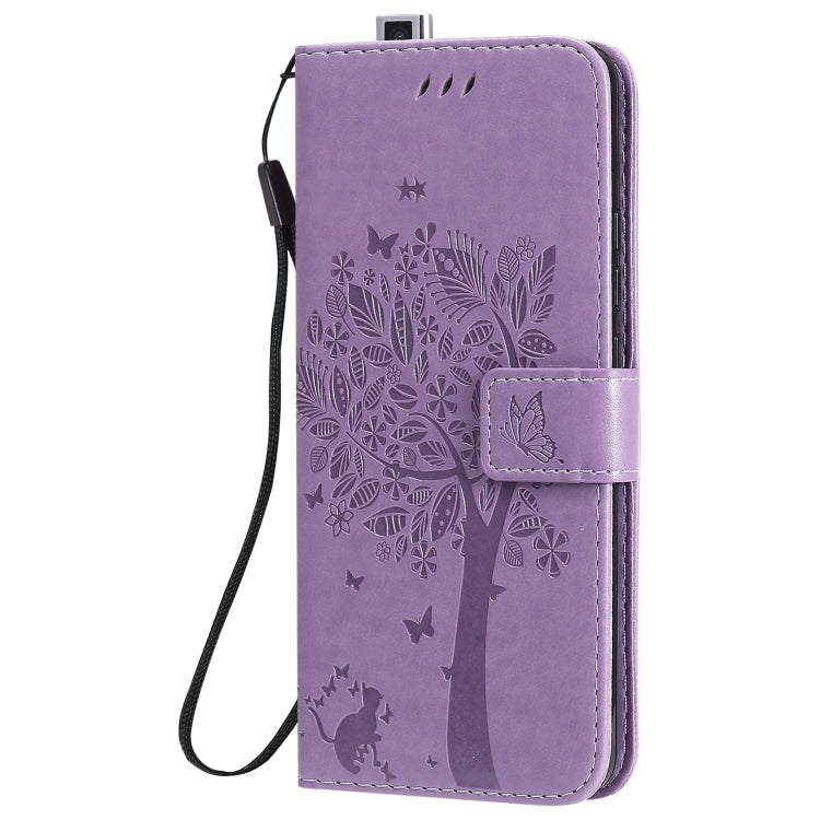 Tree & Cat Embossed Pattern Horizontal Flip Leather Case with Holder & Card Slots & Wallet & Lanyard – Lanyard, Card Slot, Flip, For Xiaomi Redmi K30 Pro, For Huawei Nova 7 Pro
