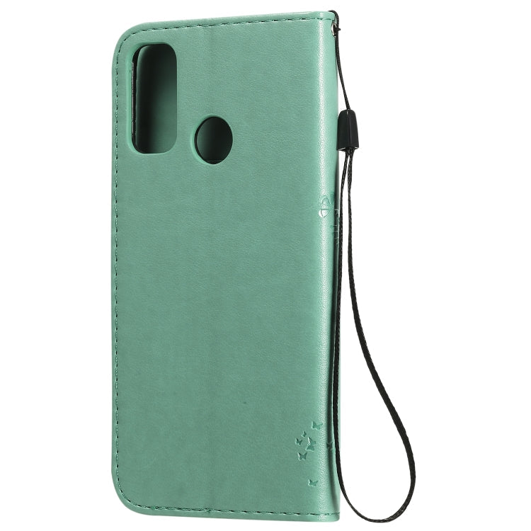 Tree & Cat Embossed Pattern Horizontal Flip Leather Case with Holder & Card Slots & Wallet & Lanyard – Lanyard, Card Slot, Flip, For Huawei P Smart 2020, For Huawei Y5p