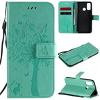 Tree & Cat Embossed Pattern Horizontal Flip Leather Case with Holder & Card Slots & Wallet & Lanyard – Lanyard, Card Slot, Flip, For Huawei P Smart 2020, For Huawei Y5p