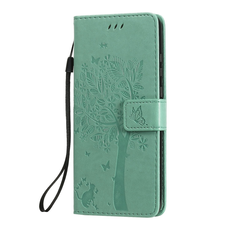Tree & Cat Embossed Pattern Horizontal Flip Leather Case with Holder & Card Slots & Wallet & Lanyard – Lanyard, Card Slot, Flip, For Huawei Y6p, For Huawei Honor 9A