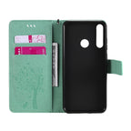 Tree & Cat Embossed Pattern Horizontal Flip Leather Case with Holder & Card Slots & Wallet & Lanyard – Lanyard, Card Slot, Flip, For Huawei Y6p, For Huawei Honor 9A