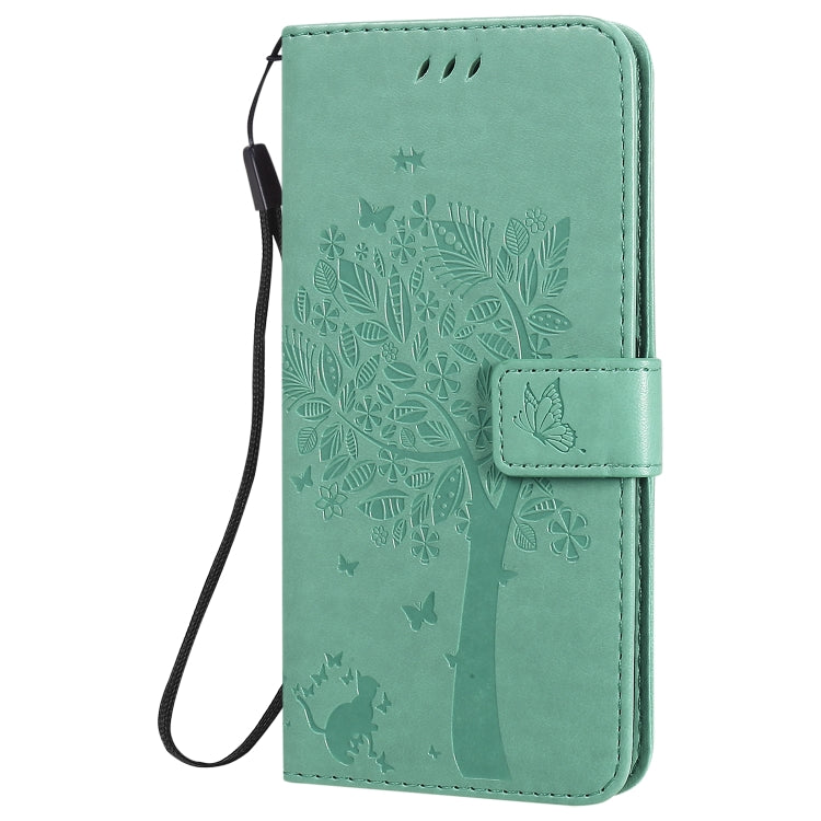 Tree & Cat Embossed Pattern Horizontal Flip Leather Case with Holder & Card Slots & Wallet & Lanyard – Lanyard, Card Slot, Flip, For Huawei Honor 30 Pro, For Huawei Honor 30