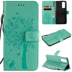 Tree & Cat Embossed Pattern Horizontal Flip Leather Case with Holder & Card Slots & Wallet & Lanyard – Lanyard, Card Slot, Flip, For Huawei Honor 30 Pro, For Huawei Honor 30