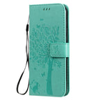 Tree & Cat Embossed Pattern Horizontal Flip Leather Case with Holder & Card Slots & Wallet & Lanyard – Lanyard, Card Slot, Flip, For Huawei Honor Play4T Pro, For Nokia 1.3