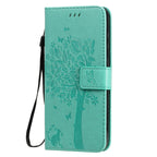 Tree & Cat Embossed Pattern Horizontal Flip Leather Case with Holder & Card Slots & Wallet & Lanyard – Lanyard, Card Slot, Flip, For Nokia 2.3, For Samsung Galaxy A21s