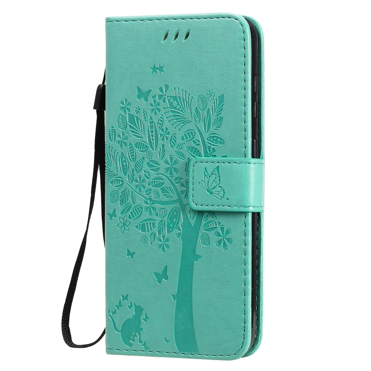 Tree & Cat Embossed Pattern Horizontal Flip Leather Case with Holder & Card Slots & Wallet & Lanyard – Lanyard, Card Slot, Flip, For Nokia 2.3, For Samsung Galaxy A21s