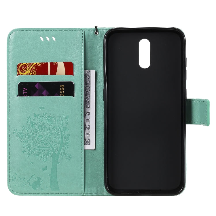 Tree & Cat Embossed Pattern Horizontal Flip Leather Case with Holder & Card Slots & Wallet & Lanyard – Lanyard, Card Slot, Flip, For Nokia 2.3, For Samsung Galaxy A21s
