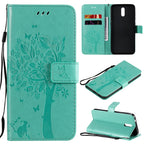 Tree & Cat Embossed Pattern Horizontal Flip Leather Case with Holder & Card Slots & Wallet & Lanyard – Lanyard, Card Slot, Flip, For Nokia 2.3, For Samsung Galaxy A21s