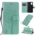 Tree & Cat Embossed Pattern Horizontal Flip Leather Case with Holder & Card Slots & Wallet & Lanyard, For Samsung Galaxy A31, For Samsung Galaxy A41 For Samsung Galaxy A31 Green