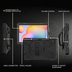 Shockproof Colorful Silicone + PC Protective Case with Holder & Shoulder Strap & Hand Strap & Pen Slot, For Samsung Galaxy Tab S6 Lite P610, For iPad Pro 12.9 2021 / 2020