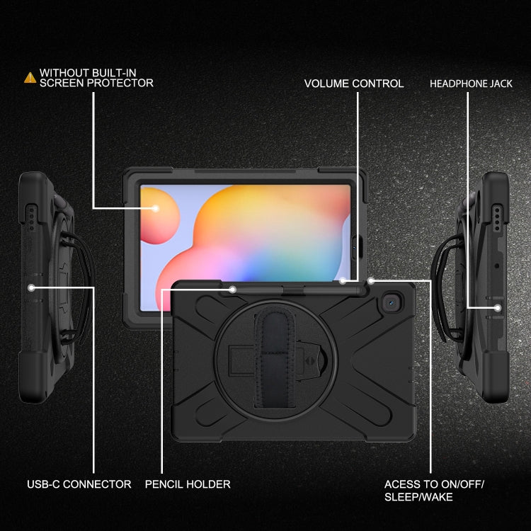 Shockproof Colorful Silicone + PC Protective Case with Holder & Shoulder Strap & Hand Strap & Pen Slot, For Samsung Galaxy Tab S6 Lite P610, For iPad Pro 12.9 2021 / 2020