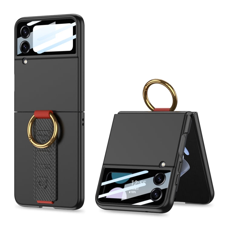 GKK Integrated Ultrathin Shockproof Phone Case with Ring Wrist Strap – Shockproof, Ring Holder, Screen Protector, For Galaxy Z Flip8 5G, For Samsung Galaxy Z Flip7 5G, For Samsung Galaxy Z Flip6, For Samsung Galaxy Z Flip5, For Samsung Galaxy Z Flip4 5G For Samsung Galaxy Z Flip4 5G Carbon Fiber