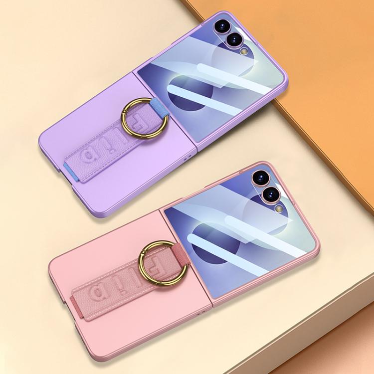 GKK Integrated Ultrathin Shockproof Phone Case with Ring Wrist Strap, For Galaxy Z Flip8 5G, For Samsung Galaxy Z Flip7 5G, For Samsung Galaxy Z Flip6, For Samsung Galaxy Z Flip5, For Samsung Galaxy Z Flip4 5G