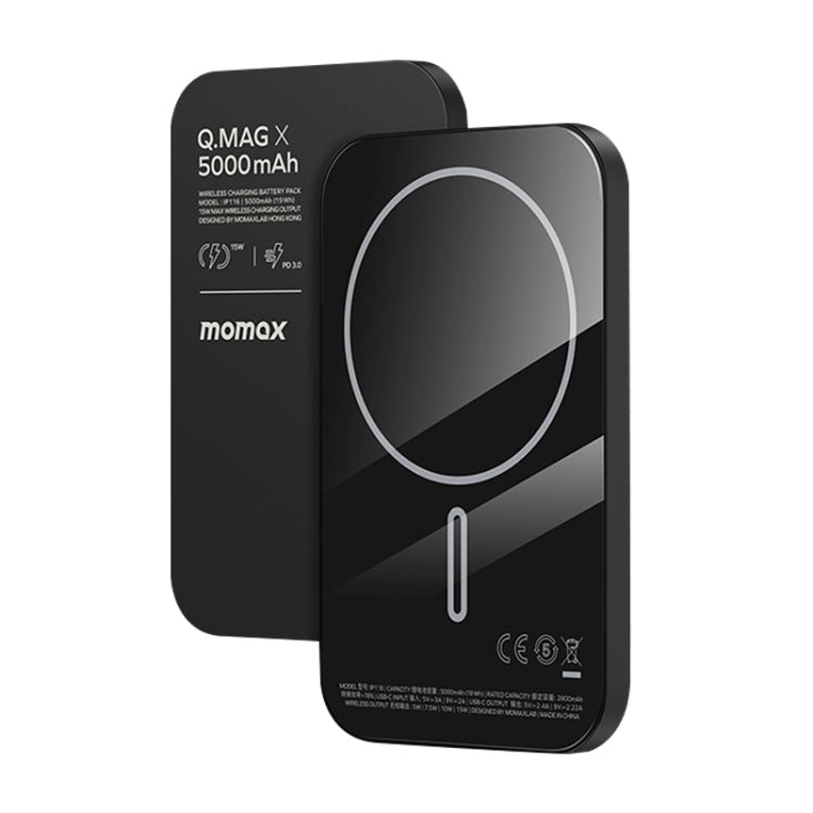 MOMAX Q.MAG X Portable Metal Magnetic Wireless Power Bank, 5000mAh, 20000mAh – Magnetic, Fast Charging, Wireless Charging 5000mAh