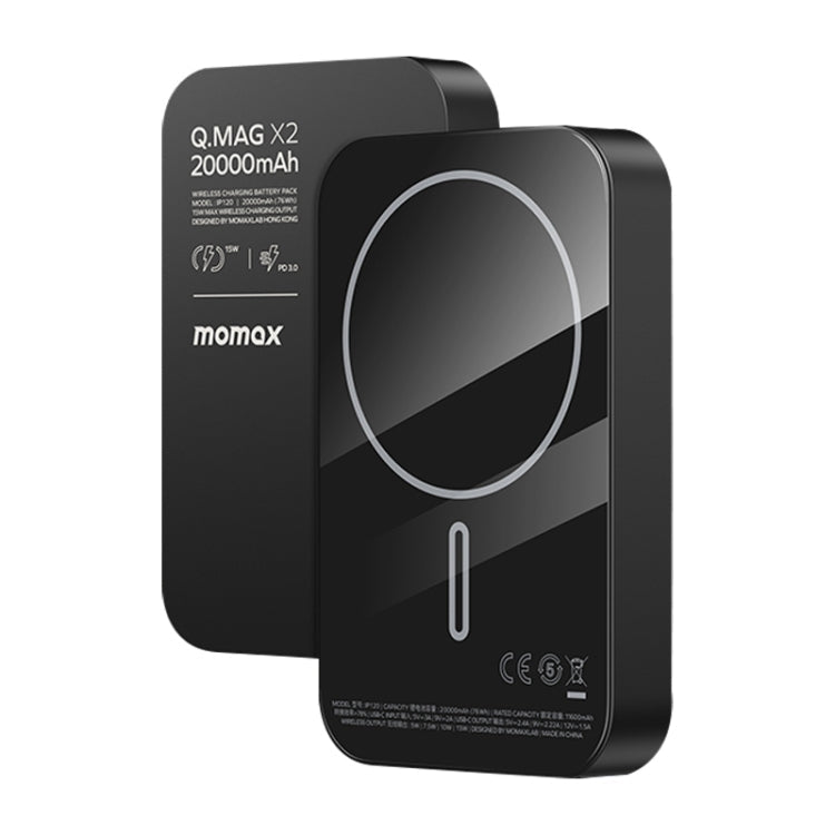 MOMAX Q.MAG X Portable Metal Magnetic Wireless Power Bank, 5000mAh, 20000mAh – Magnetic, Fast Charging, Wireless Charging 20000mAh