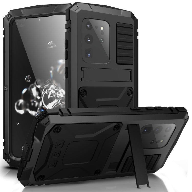 R-JUST Waterproof Shockproof Dustproof Metal + Silicone Protective Case, For Samsung Galaxy S20 Plus, For Samsung Galaxy S20 Ultra For Samsung Galaxy S20 Plus Black