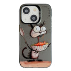 Animal Pattern Oil Painting Series PC + TPU Phone Case, For iPhone 13 For iPhone 13 Eating Rat