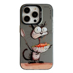 Animal Pattern Oil Painting Series PC + TPU Phone Case, For iPhone 13 Pro For iPhone 13 Pro Eating Rat