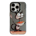 Animal Pattern Oil Painting Series PC + TPU Phone Case, For iPhone 15 Pro Max For iPhone 15 Pro Max Eating Rat